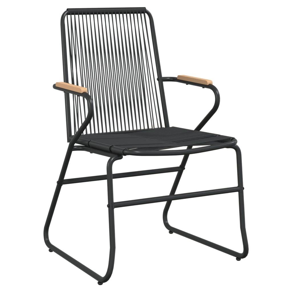 Salon de Jardin 2P Rotin PVC Accoudoirs Bois pour Balcon Noir – ComfortXL Outdoor Living - Image 5