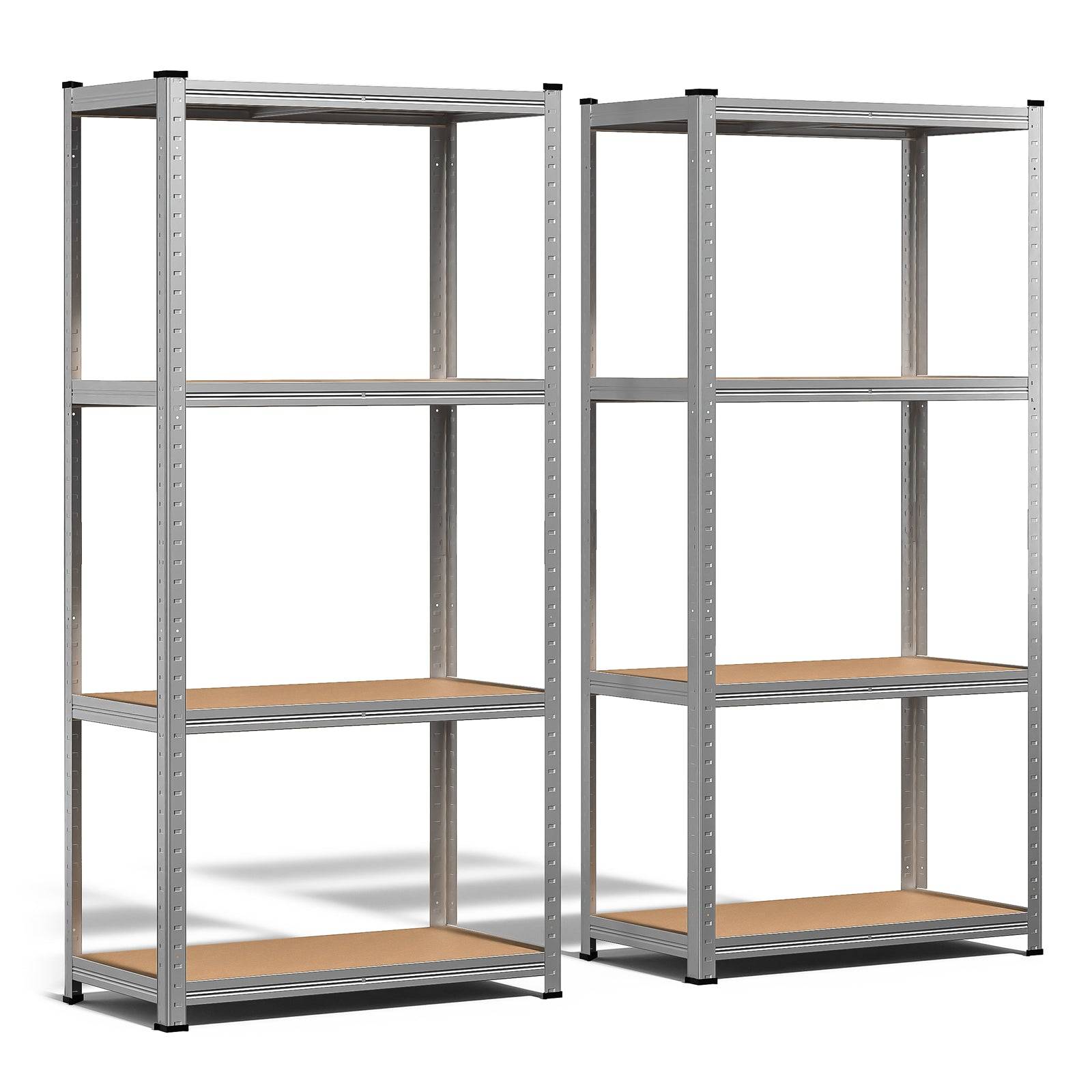 Lot de 2 étagères métalliques charge lourde 700kg - 80x40x160cm - 4 tablettes réglables - rayonnage robuste VOUNOT®