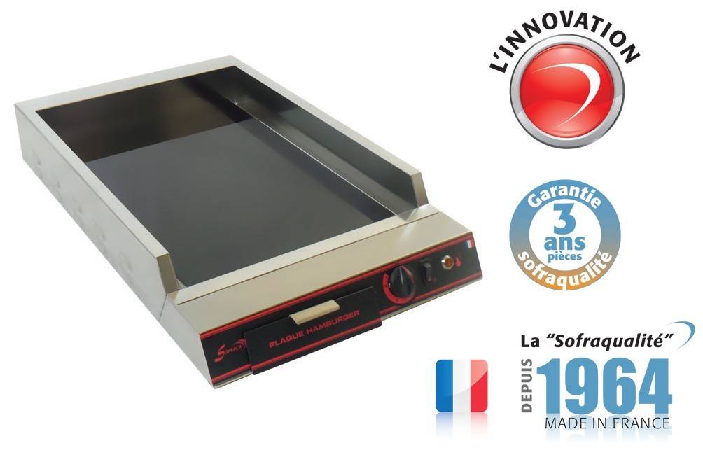 Plancha vitrocéramique électrique - Spécial hamburgers I - L 400 mm - Sofraca - Image 3