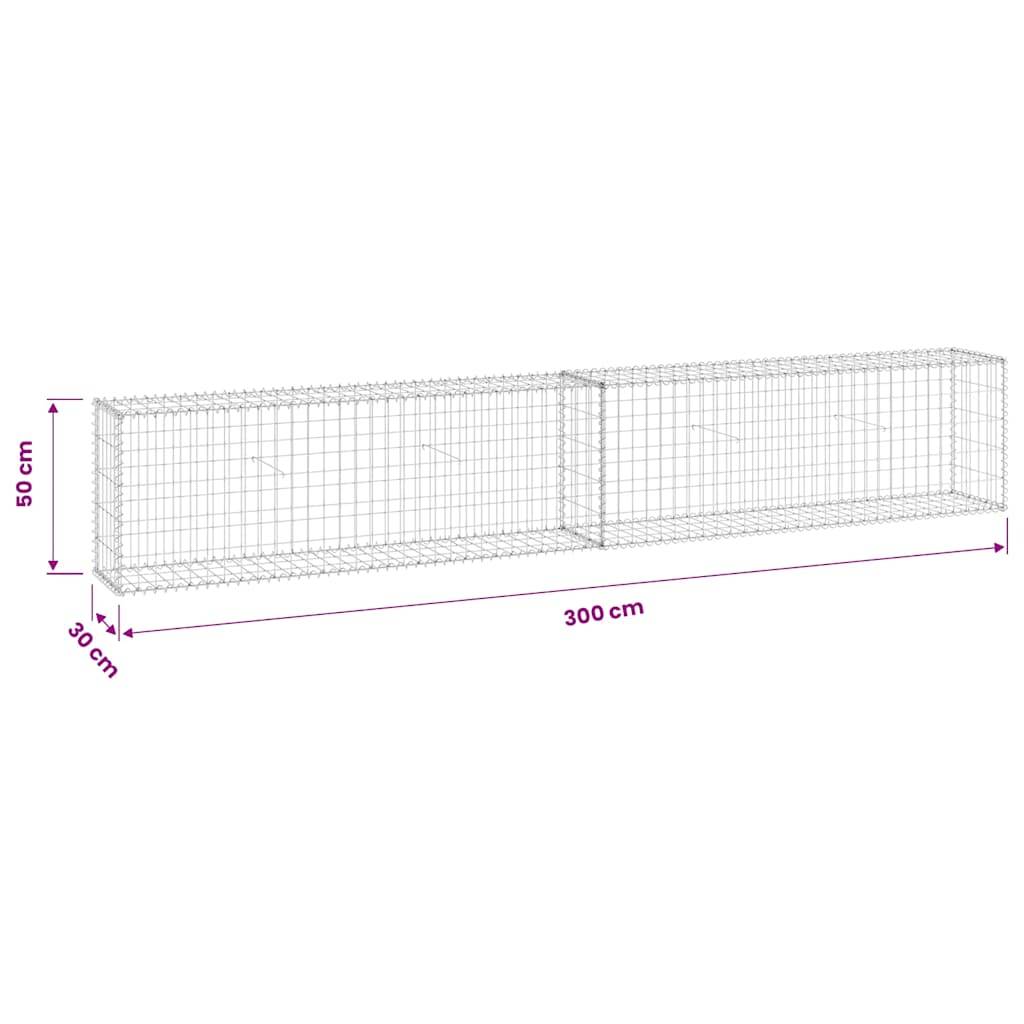 Mur en gabion avec couvercles Acier galvanisé 300 x 30 x 50 cm - PANGIVO - Image 7