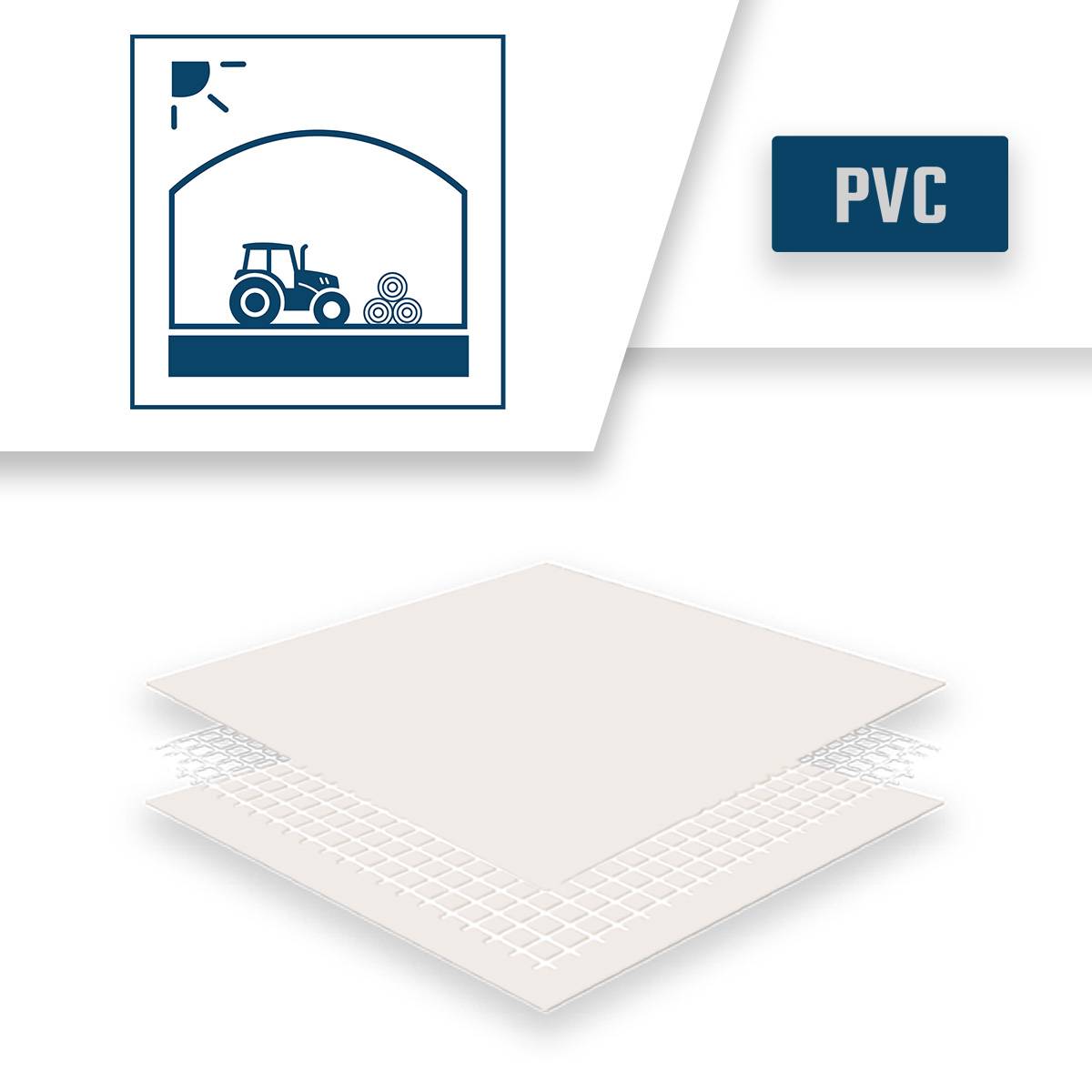 Bâche Tunnel agricole 3x6 m LP640TU Blanc Crème - Garantie 8 ans - Bâche PVC étanche pour Tunnel de stockage TECPLAST - Imagen 5