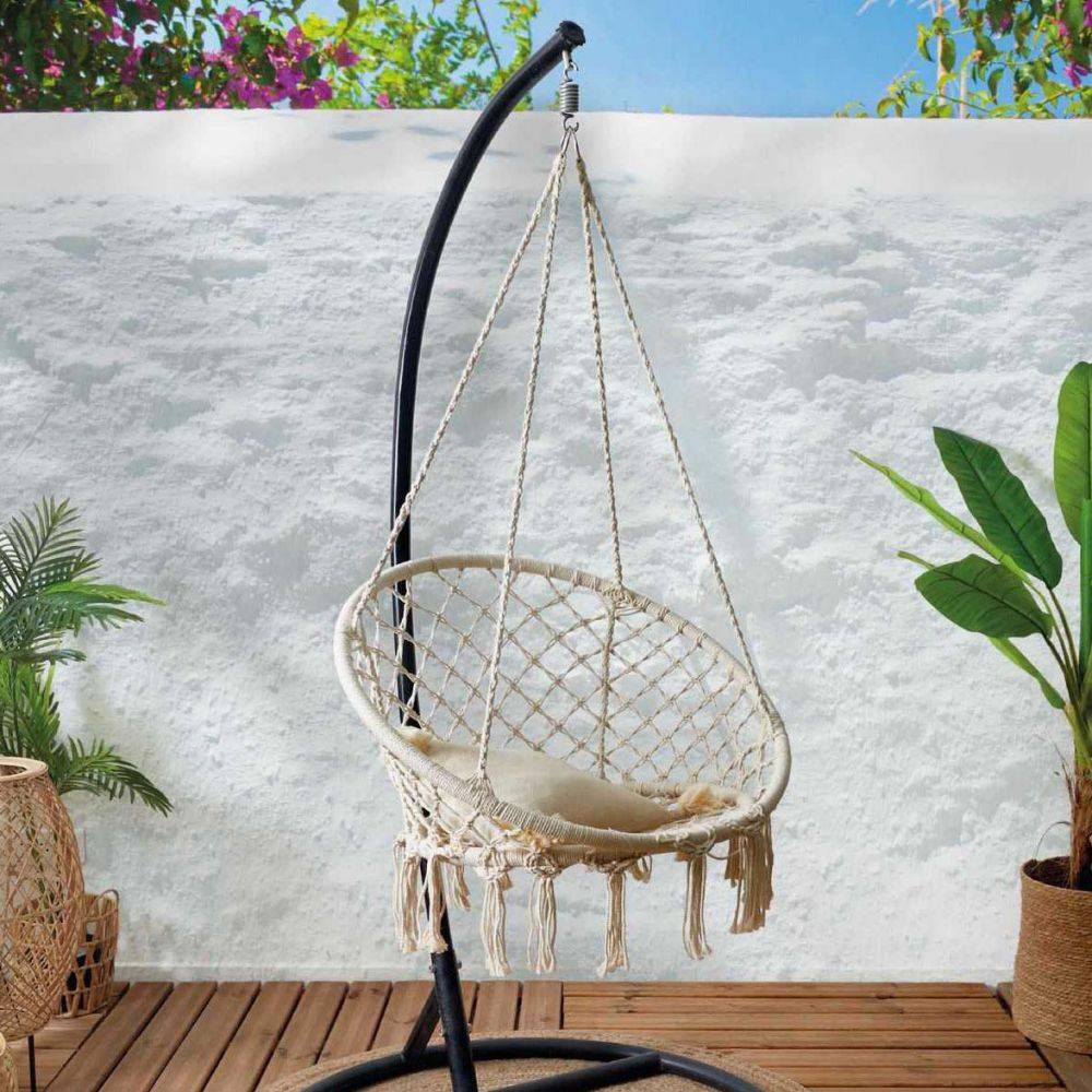 The Home Deco Factory - Fauteuil suspendu macramé Terre inconnue 120 x 80 cm - Image 4