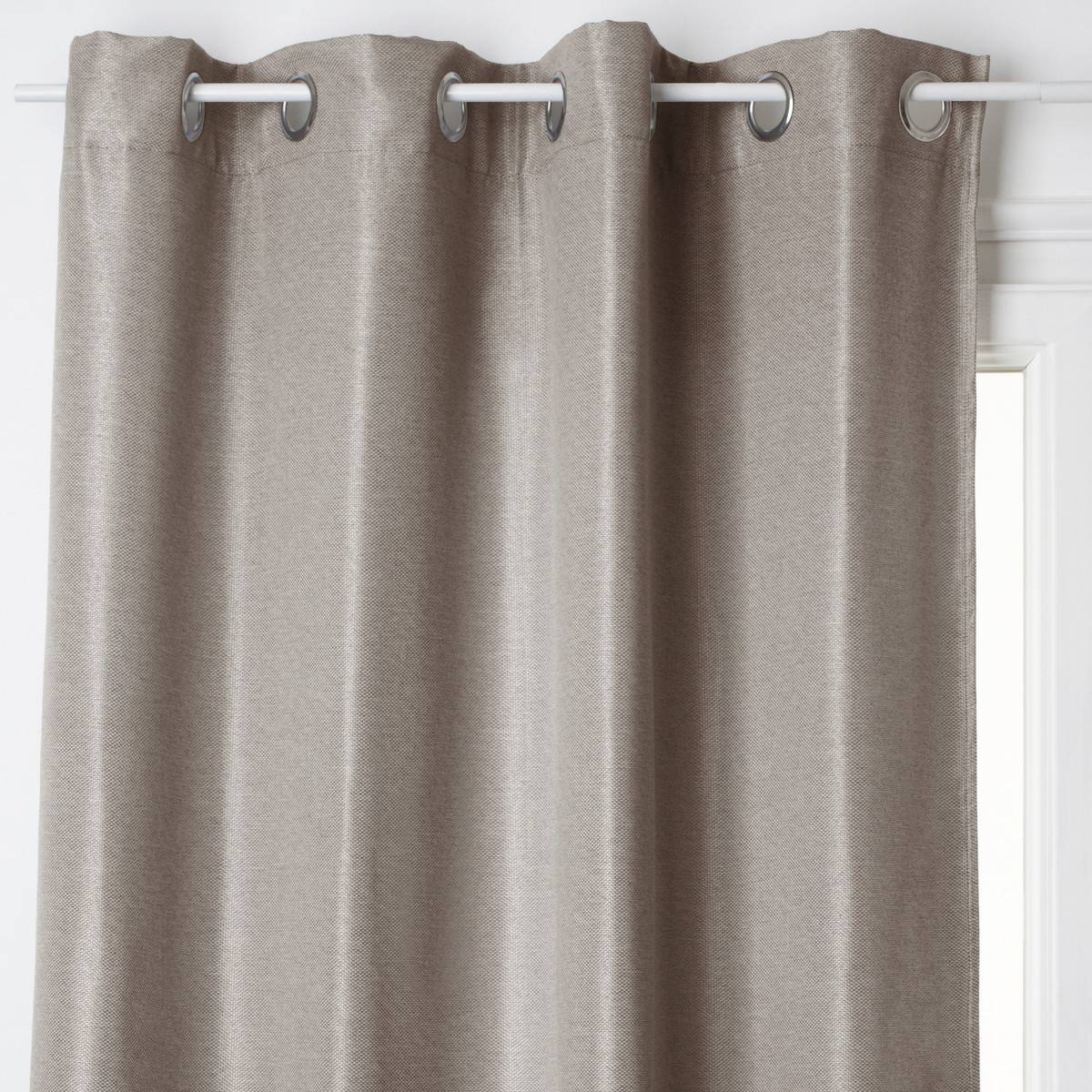 Lot de 2 Rideaux à  œillets Occultant Beige Lin 140 x 260 cm - Image 2