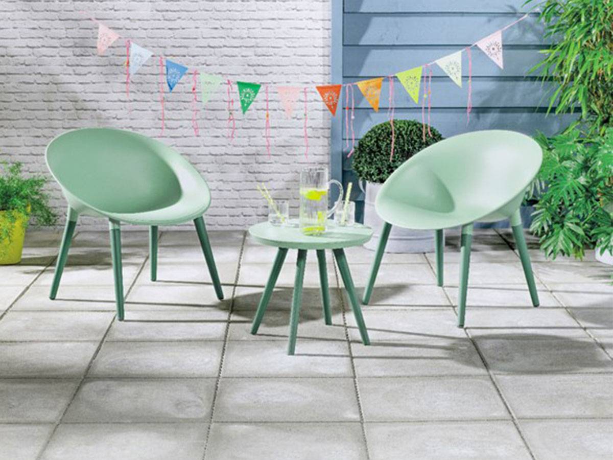 Jardideco - Salon de jardin en plastique Marbella vert - Jardideco - Image 2