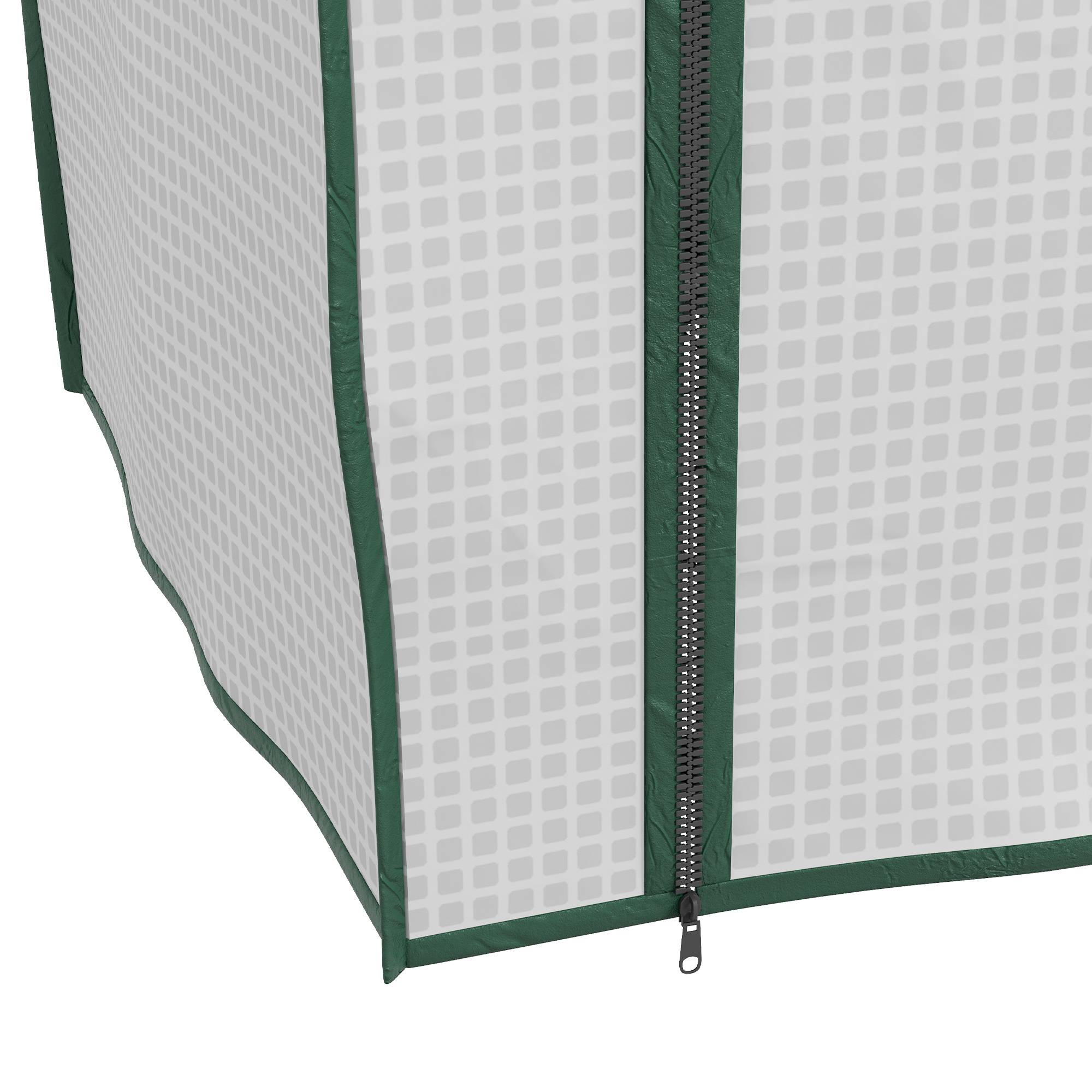 Serre de Jardin étagère 3 Niveaux dim. 59L x 39l x 127H cm métal thermolaqué Vert PE Haute densité 140g/m² Blanc - Image 9