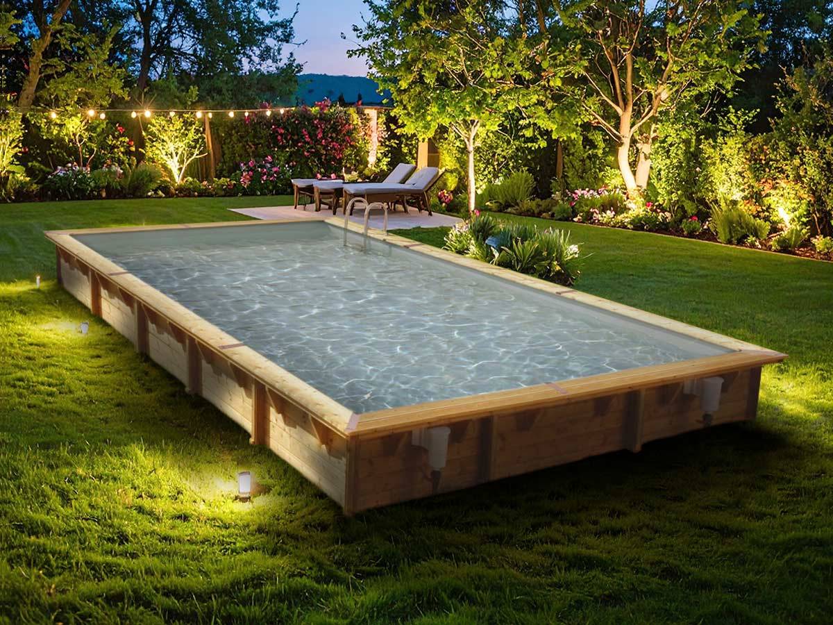 Ubbink - Piscine bois Linéa 8,00 x 5,00 x 1,40 m - Liner beige - Ubbink - Imagen 1