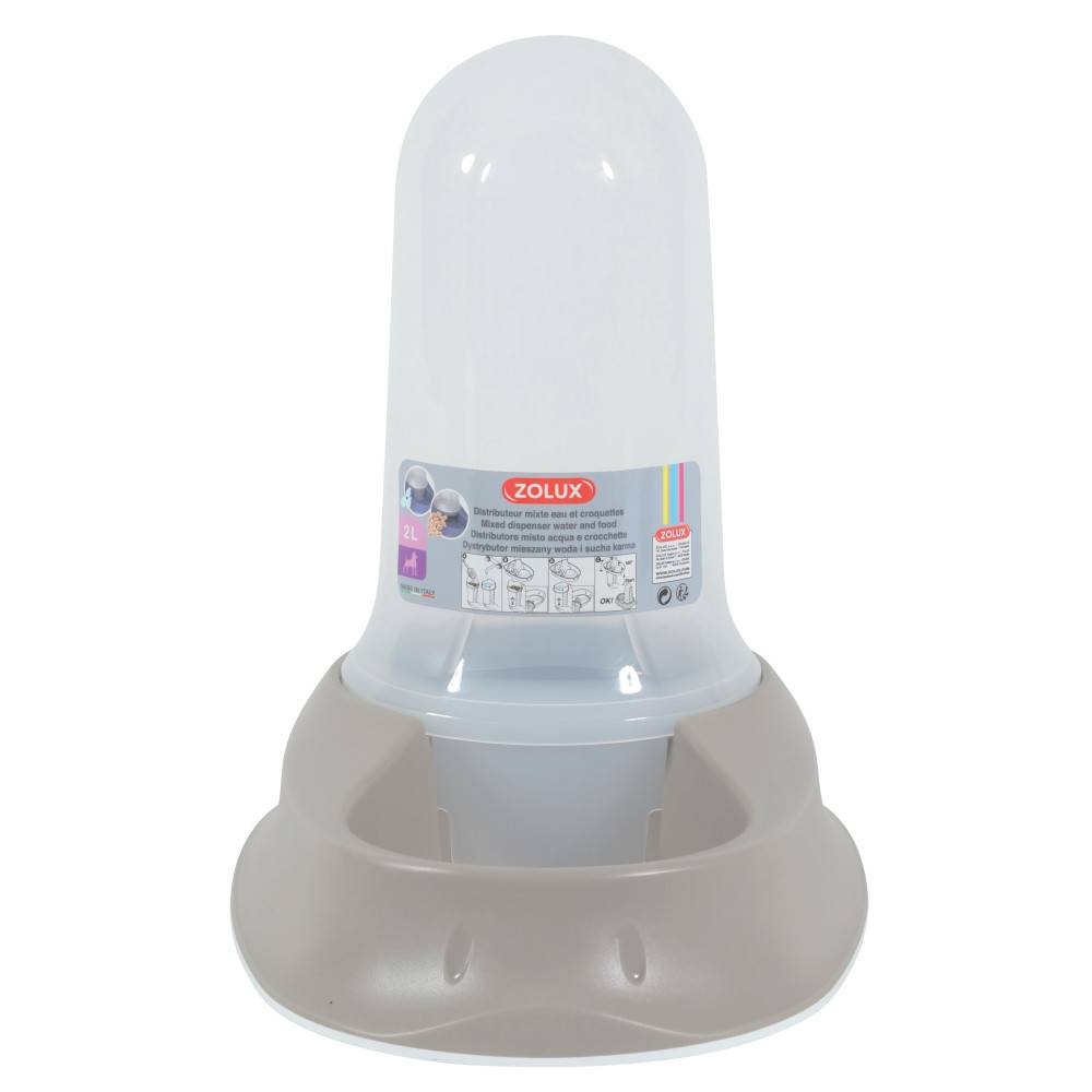 Dispensador mixto 2 litros agua o croquetas topo antideslizante para perro - Imagen 1