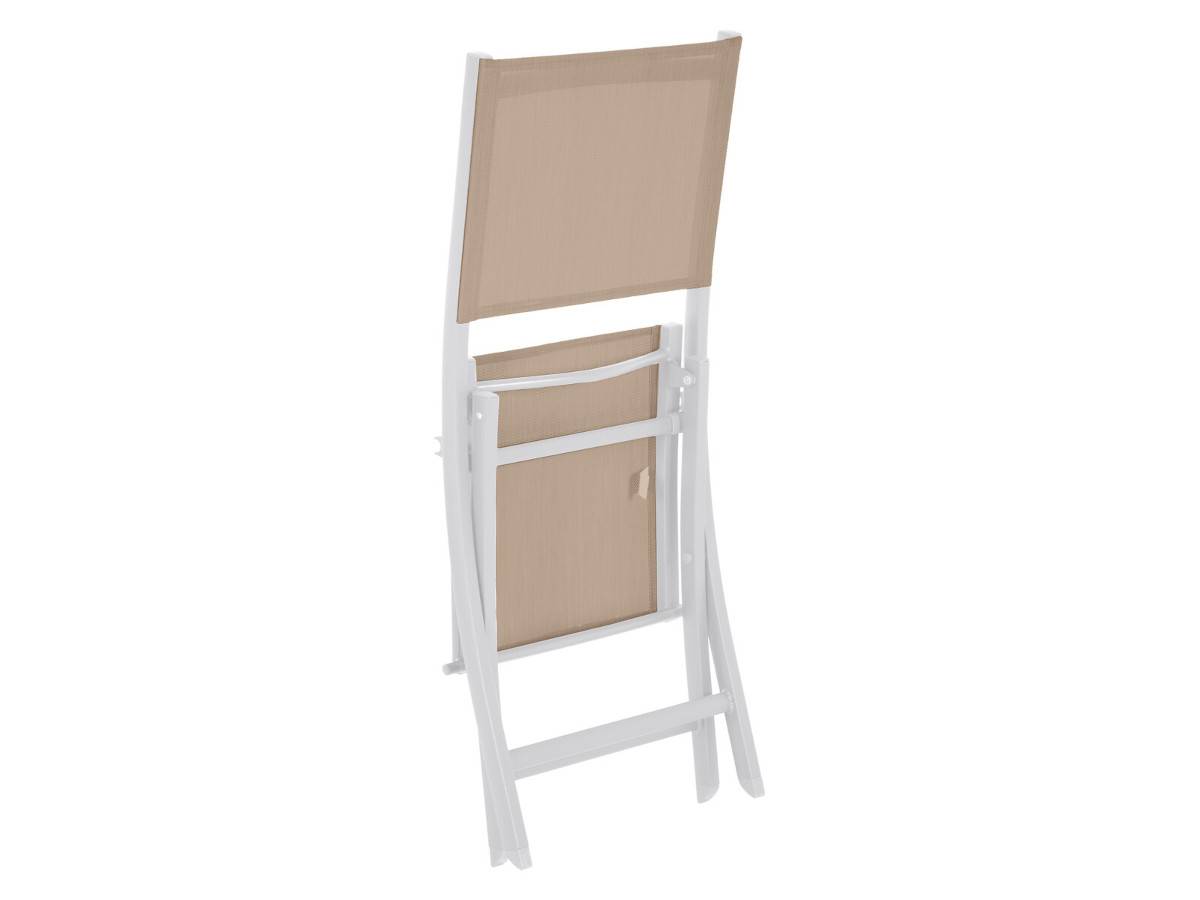 Hesperide - Lot de 4 chaises de jardin en aluminium pliables Lin et Blanc Essentia - Hespéride - Imagen 4