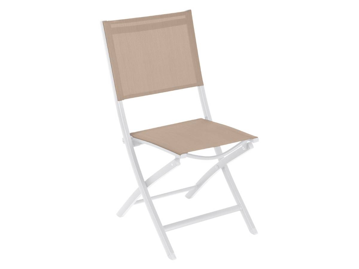 Hesperide - Lot de 4 chaises de jardin en aluminium pliables Lin et Blanc Essentia - Hespéride - Imagen 3