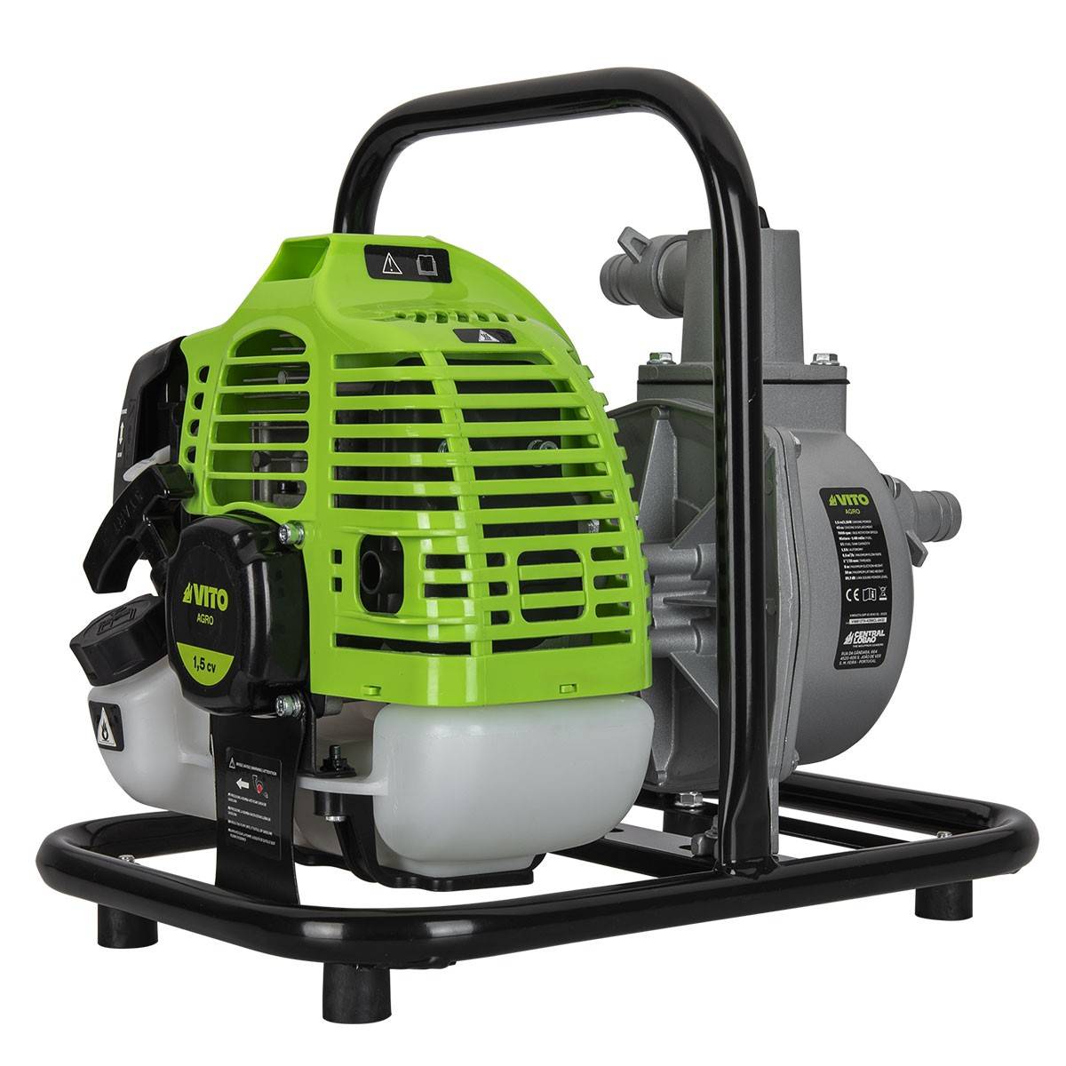 Pompe à eau thermique 43 cm3 Raccords 50mm Débit 6500 L/h Eaux usées Kit de10m Tuyaux inclus VITO - Imagen 6