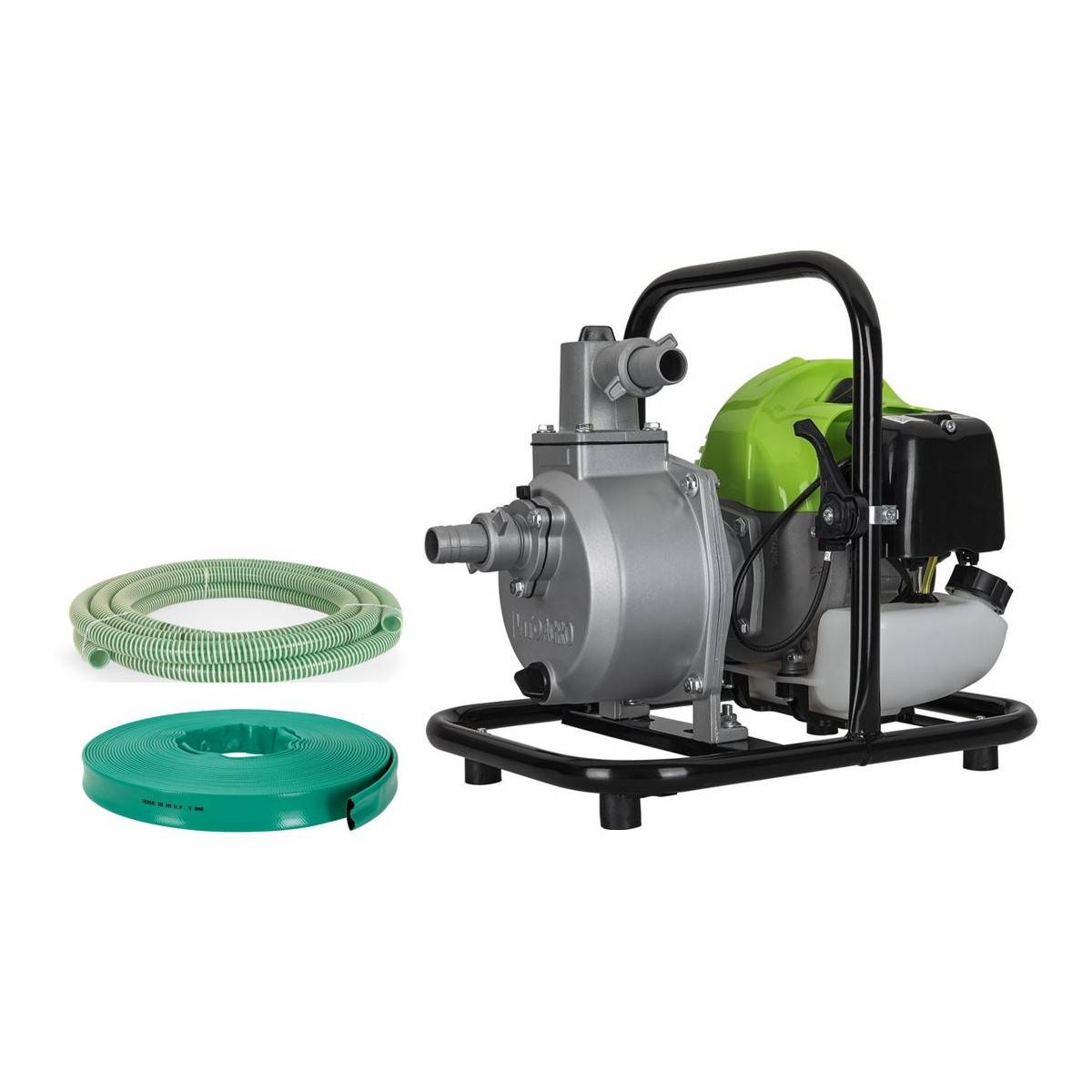 Pompe à eau thermique 43 cm3 Raccords 50mm Débit 6500 L/h Eaux usées Kit de10m Tuyaux inclus VITO - Imagen 1
