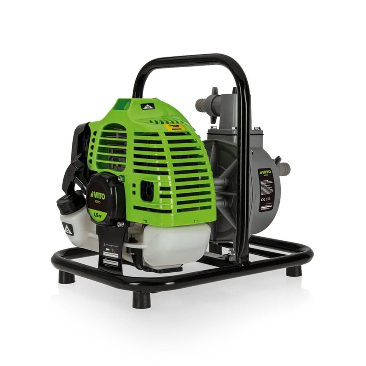 Pompe à eau thermique 43 cm3 Raccords 50mm Débit 6500 L/h Eaux usées Kit de10m Tuyaux inclus VITO - Imagen 4