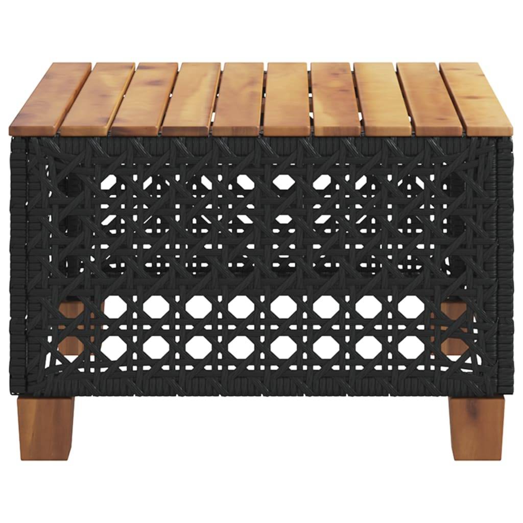 ComfortXL - Table d'Appoint Carrée pour Salon de Jardin Noir 55cm, en Poly Rotin et Bois Massif – ComfortXL Outdoor Living - Image 5