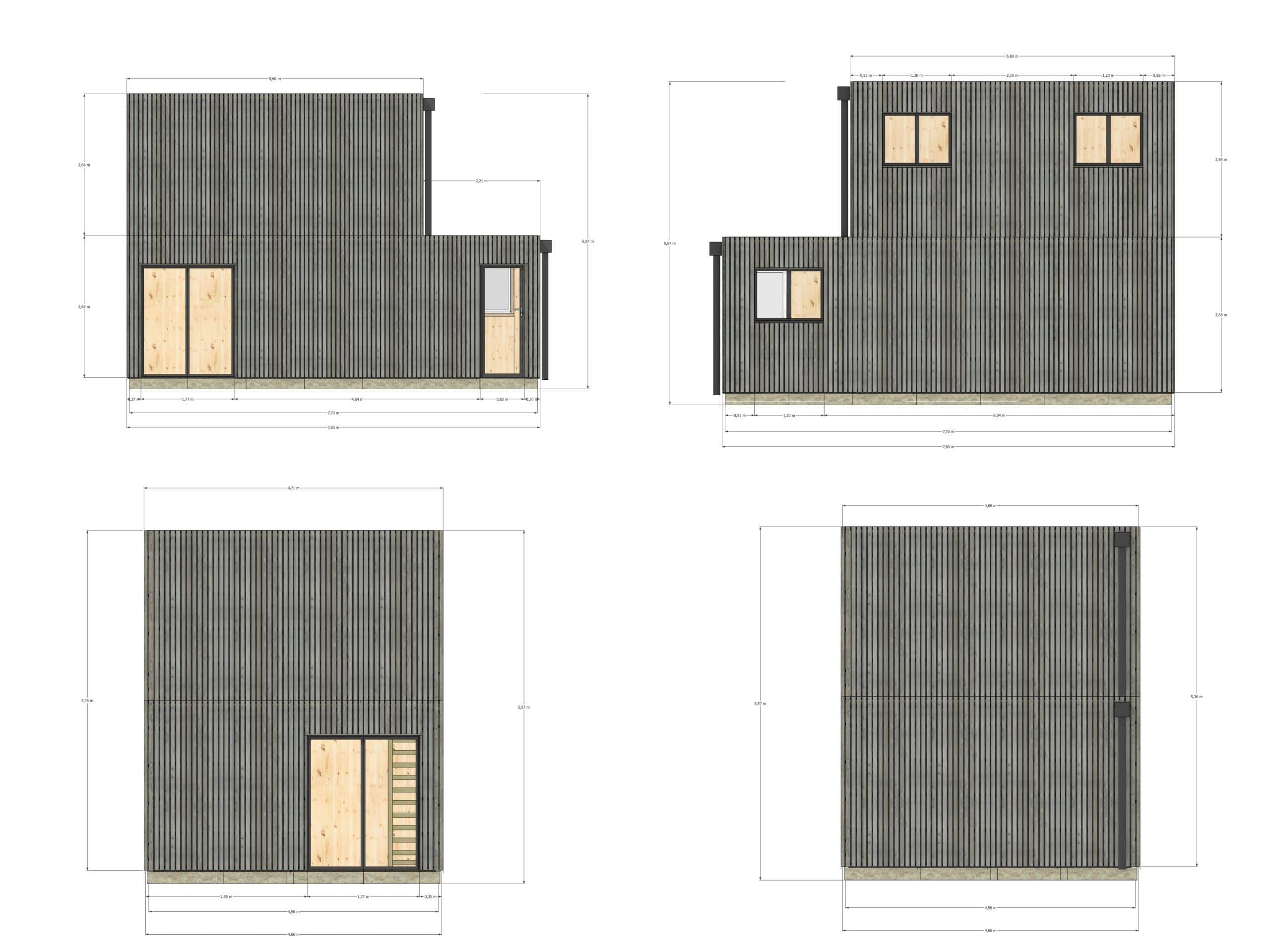 Studio de jardin RE2020 en bois 7,7 x 4,6 x 2,7 m / isolation RE2020 avec mezzanine et terrasse - Image 4