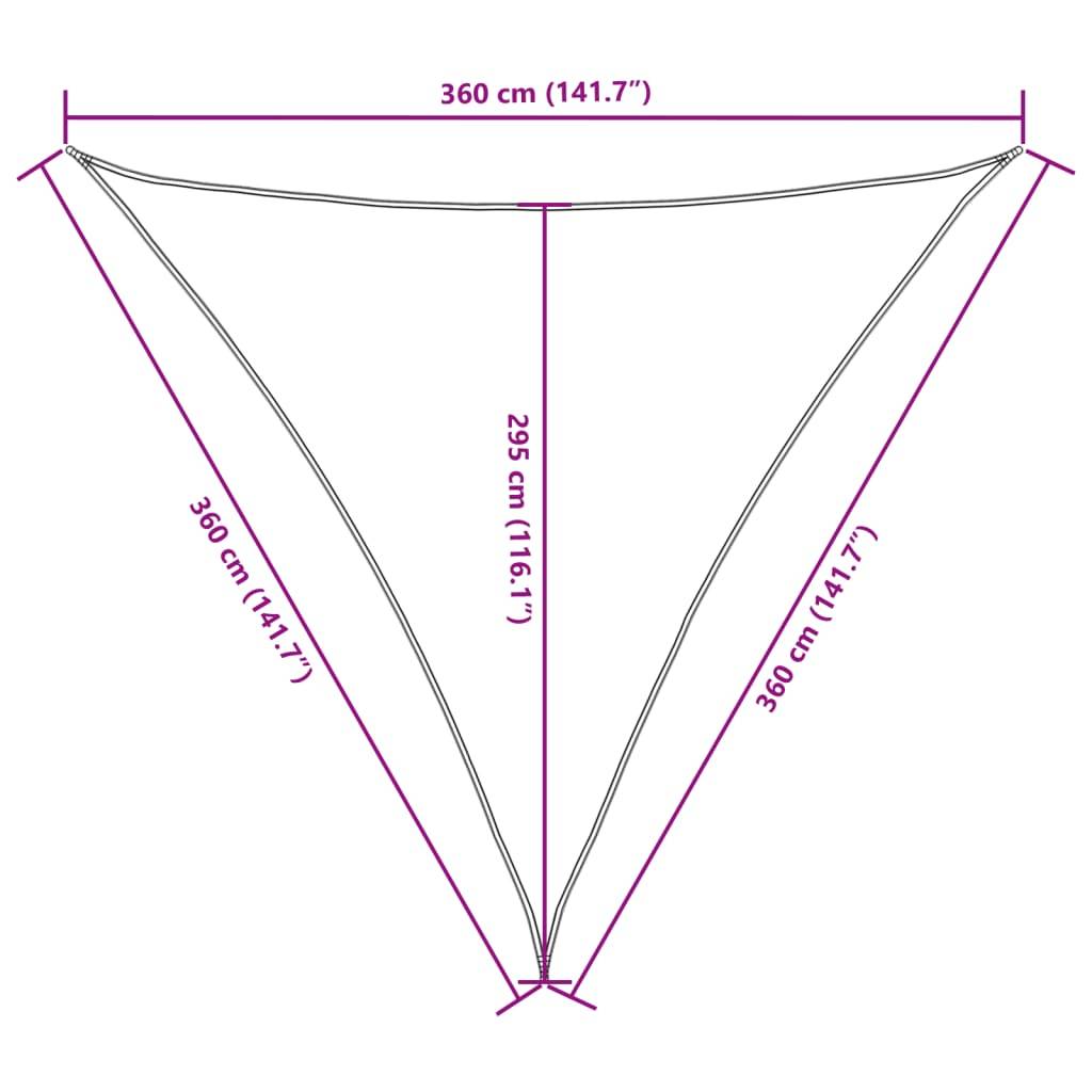 Vidaxl - Voile de parasol tissu oxford triangulaire 3,6x3,6x3,6 m vidaXL 42305 - Imagen 2