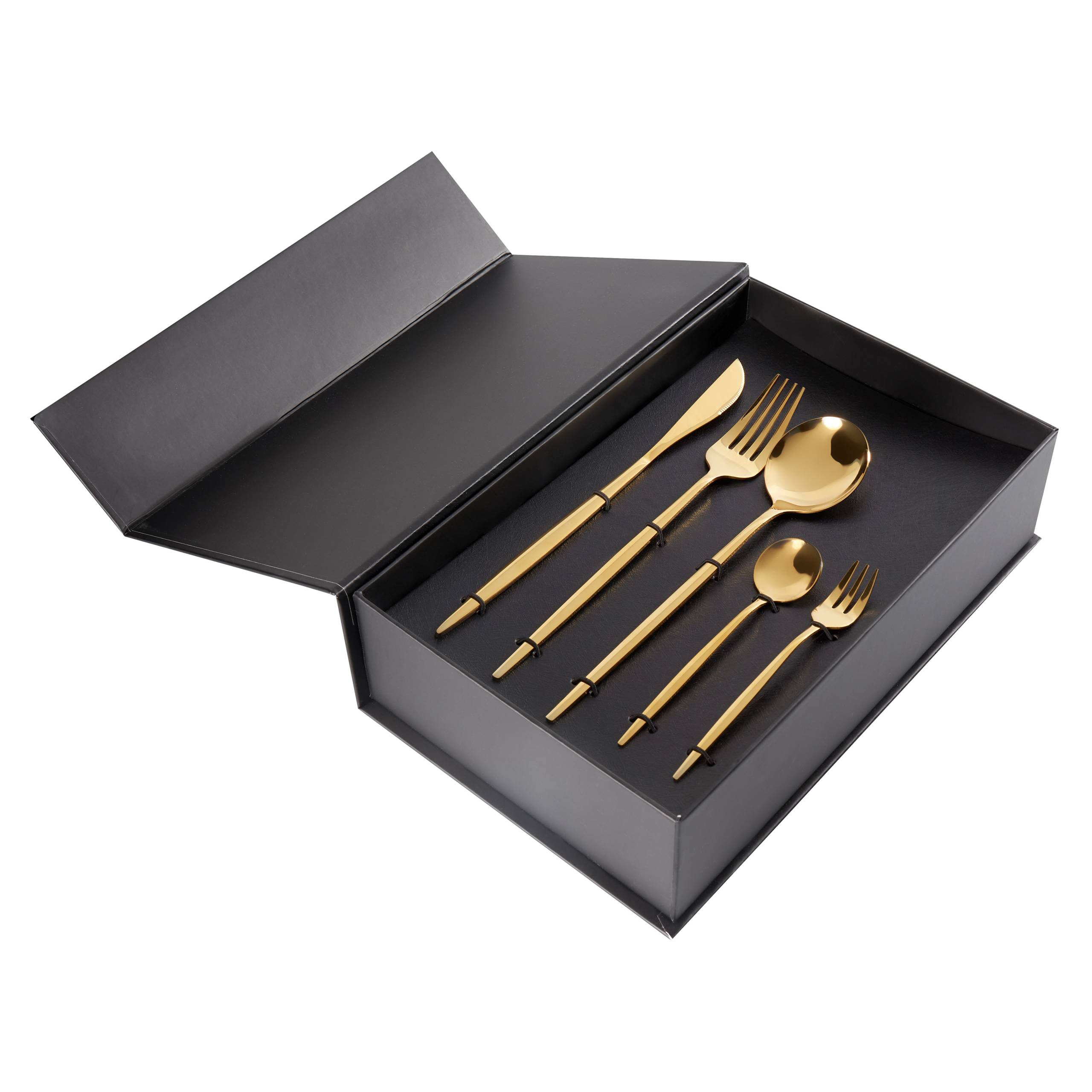 Beliani - Ensemble de couverts Acier inox Doré RIGATONI - 5x22x2- Beliani - Image 5