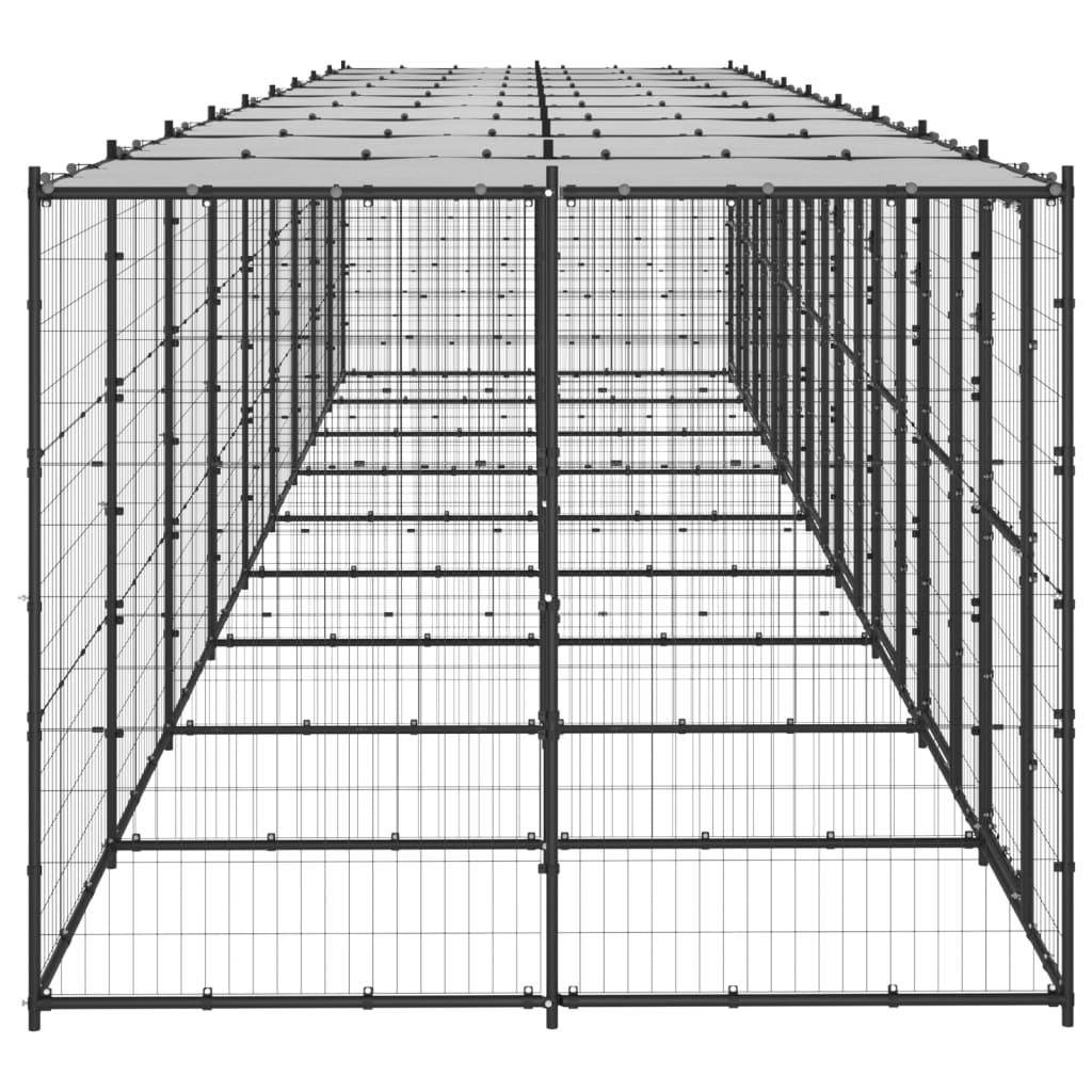 Helloshop26 - Chenil extérieur cage enclos parc animaux chien extérieur acier avec toit 21,78 m² - Imagen 4