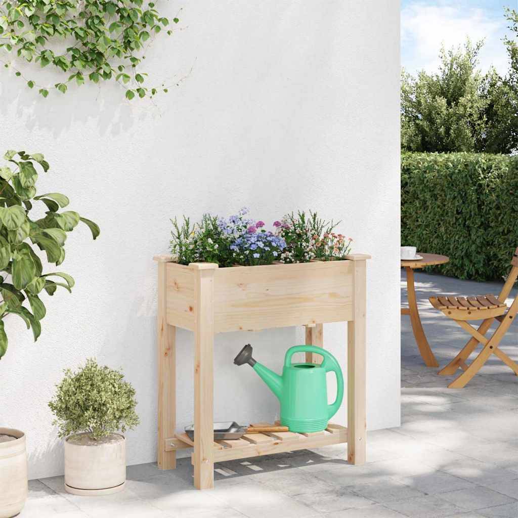 Cache-pot, Pot De Fleurs avec étagère Beige 71 x 37 x 76.5 cm g374 - Image 4