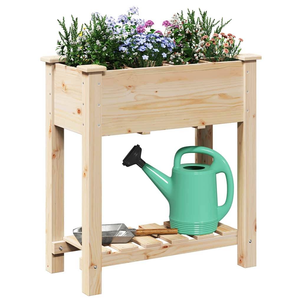 Cache-pot, Pot De Fleurs avec étagère Beige 71 x 37 x 76.5 cm g374 - Image 3