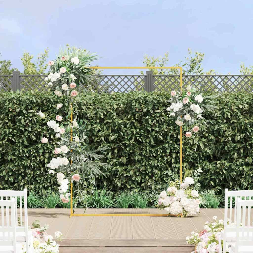 Arche de Cérémonie Acier Doré Design Carré Élégant pour Fêtes Mariages 150x200cm - ComfortXL Outdoor Living - Image 1