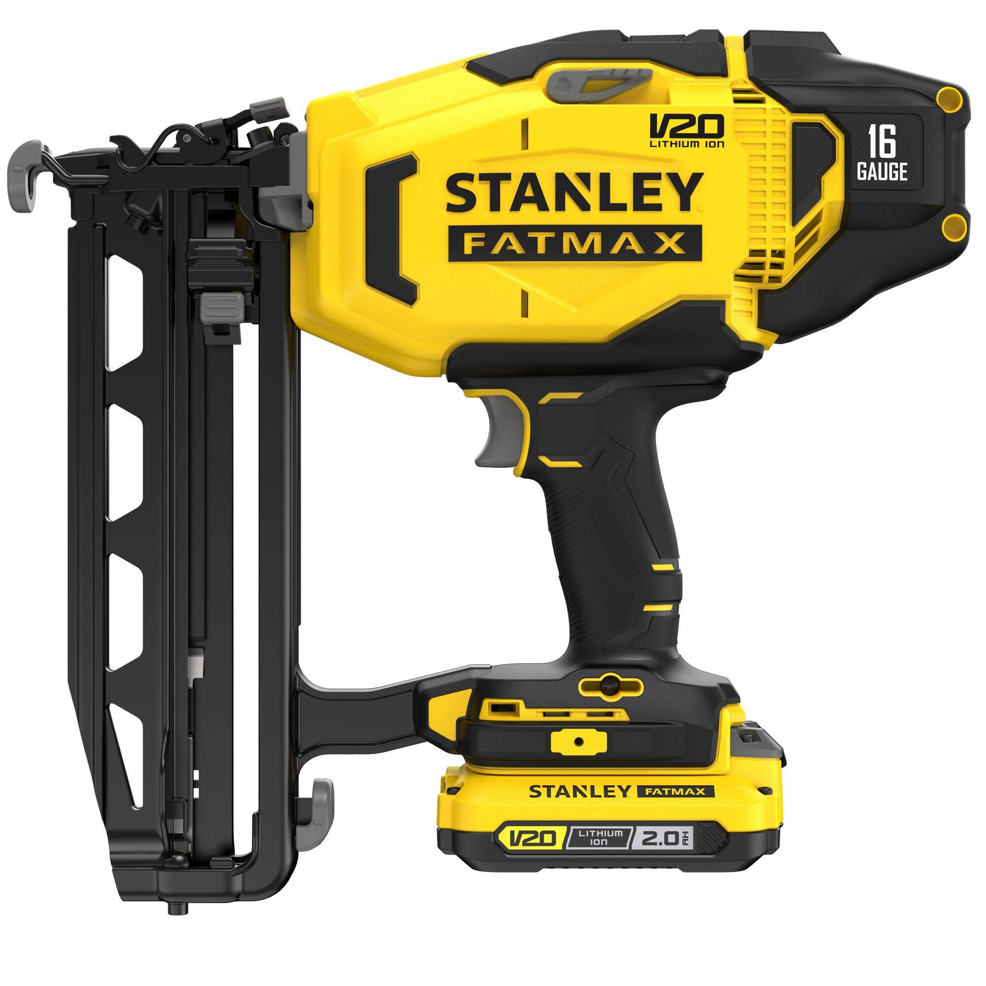 stanley - Cloueur de Finition 16g Sans Fil STANLEY FATMAX V20 SFMCN616D2K-QW avec 2 Batteries Li-Ion 18 V 2,0 Ah, 1 Chargeur et 1 Malette de Transport - Image 2