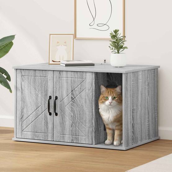 Chatiere bois gris 85 x 55 x 50,5 cm - Prolenta premium p371.4 - Image 2