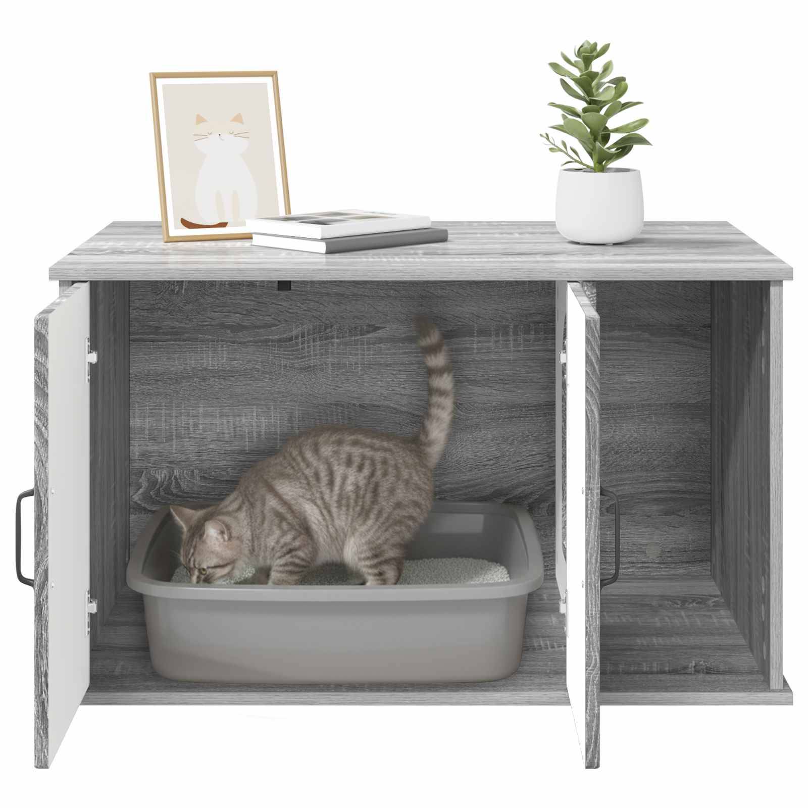 Chatiere bois gris 85 x 55 x 50,5 cm - Prolenta premium p371.4 - Image 10