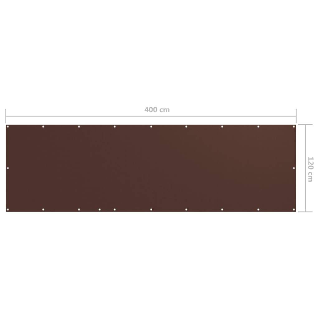 Helloshop26 - Écran de balcon brise pare vue protection confidentialité 120 x 400 cm tissu oxford marron - Imagen 5
