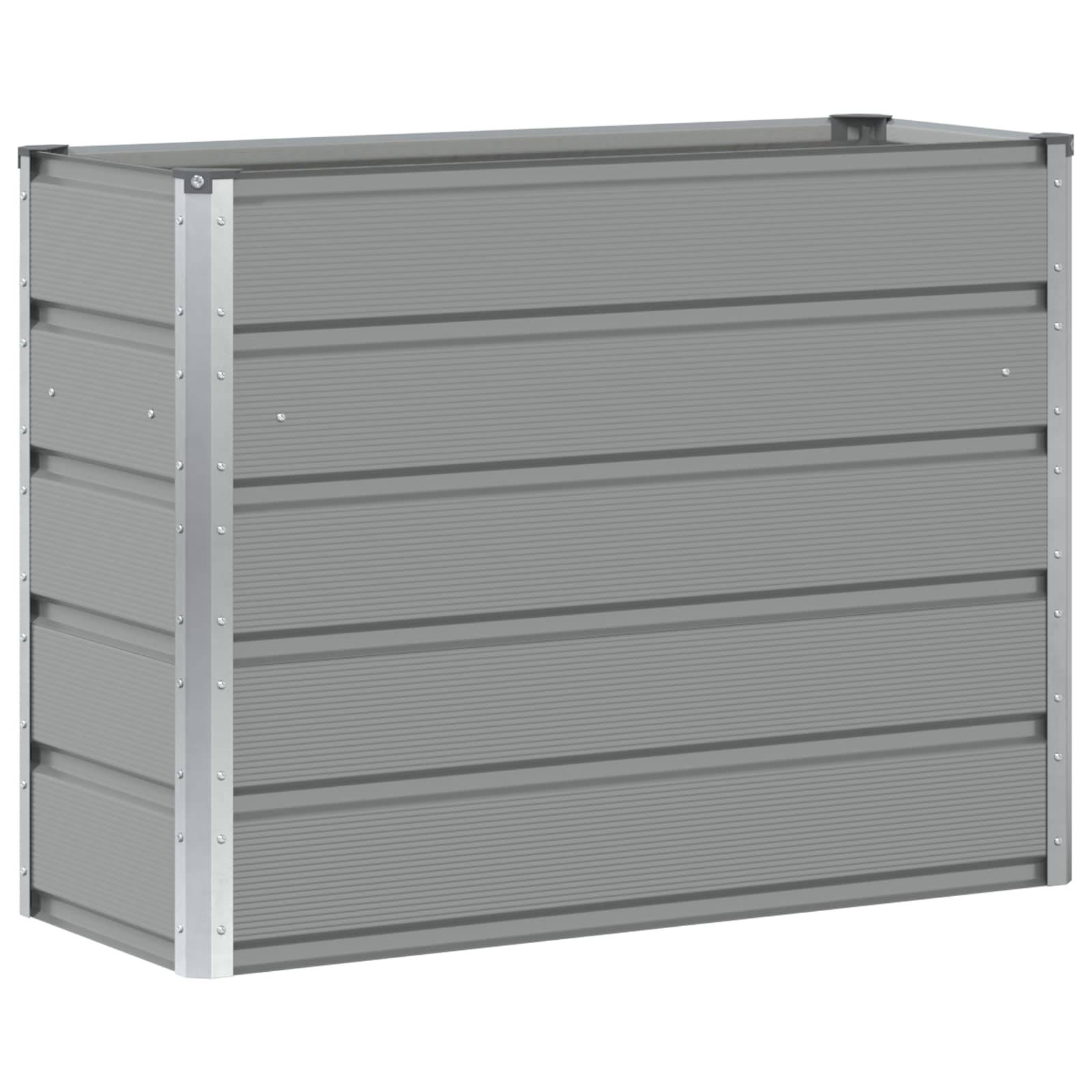 Jardinière acier gris clair 100 x 40 x 75 cm - PANGIVO - Image 2