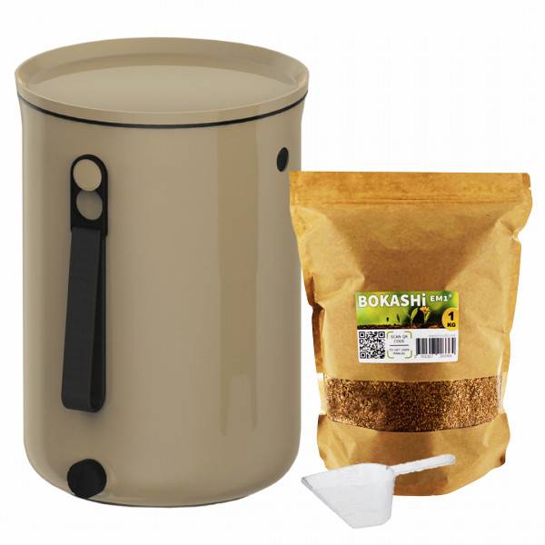Ferme Du Moutta - Bokashi Organko 2 Cappucino (9,6L) + 1 kg d'Activateur EM-1 - Imagen 1