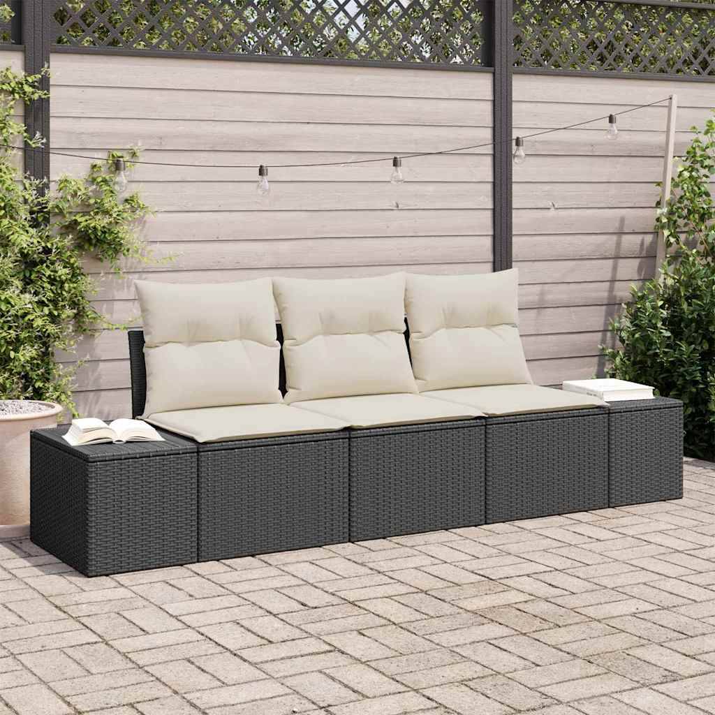 ComfortXL - Petit Salon de Jardin Polyrotin Modulable 3 Places avec Rangement Idéal pour Balcon Noir – ComfortXL Outdoor Living - Image 1