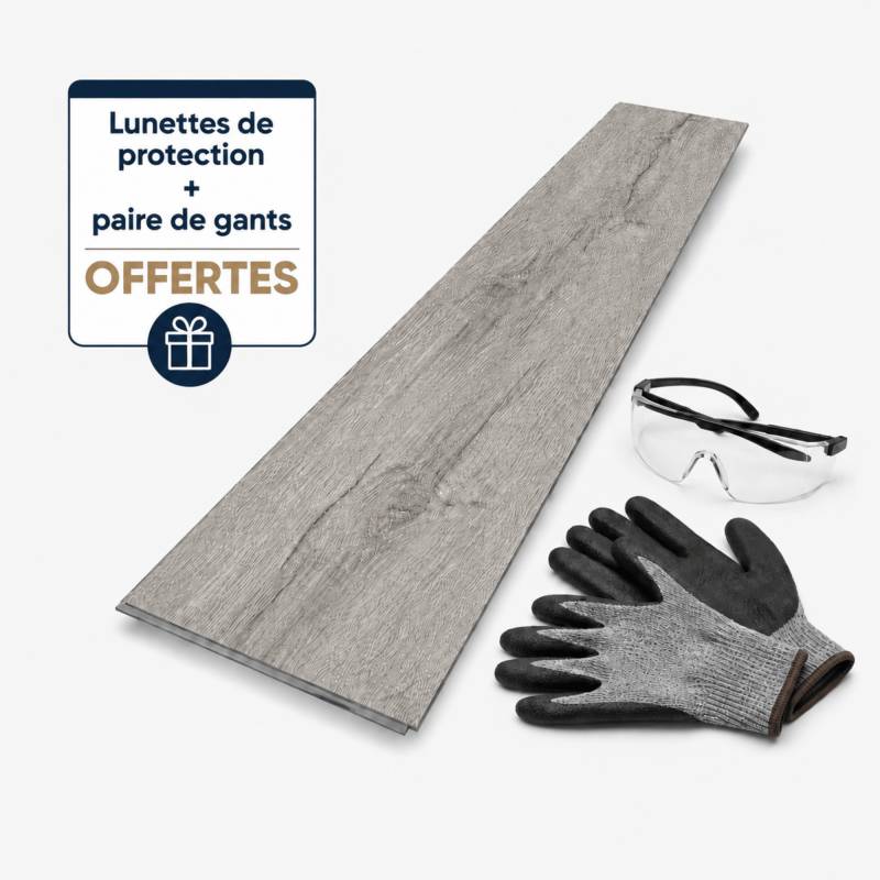 Sol vinyle SPC clipsable 50,7 m² chêne gris - Sous couche intégrée, usure 0,5 mm - Coloris - Chêne gris - Image 2
