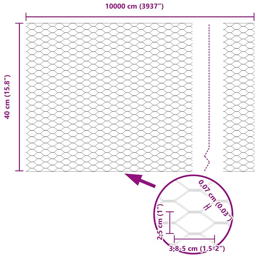 Clôture hexagonale PVC Gris 100 x 0,4 m, Poids :6.85kg - PANGIVO - Image 9