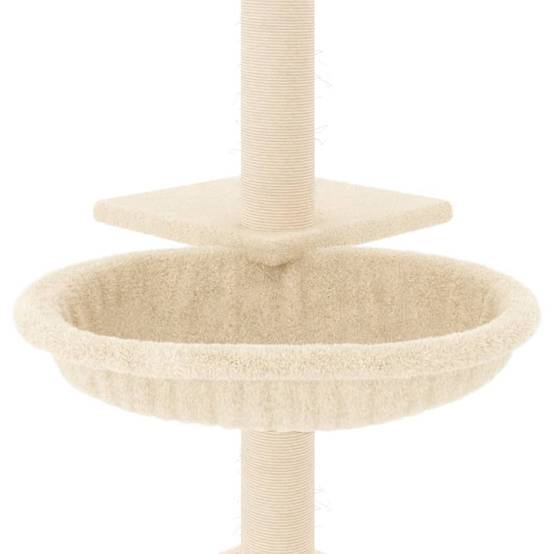 Arbre à chat bois et sisal crème 46 x 44 x 72 cm - PANGIVO - Image 6