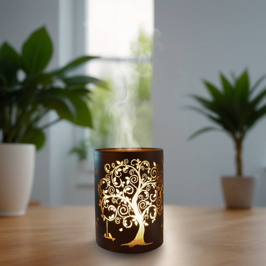 Zen'Arôme Diffuseur d'Huile Essentielle Vita + 3 Synergies "Bonne Nuit" – Diffuseur Parfum Maison avec Télécommande - Métal et Verre - Image 2
