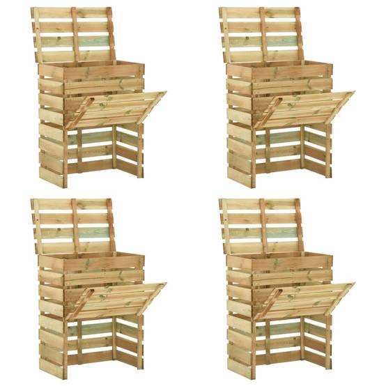 Vidaxl - Composteur de jardin à lattes 4 pcs 80x50x100 cm Pin imprégné vidaXL 3078138 - Imagen 1