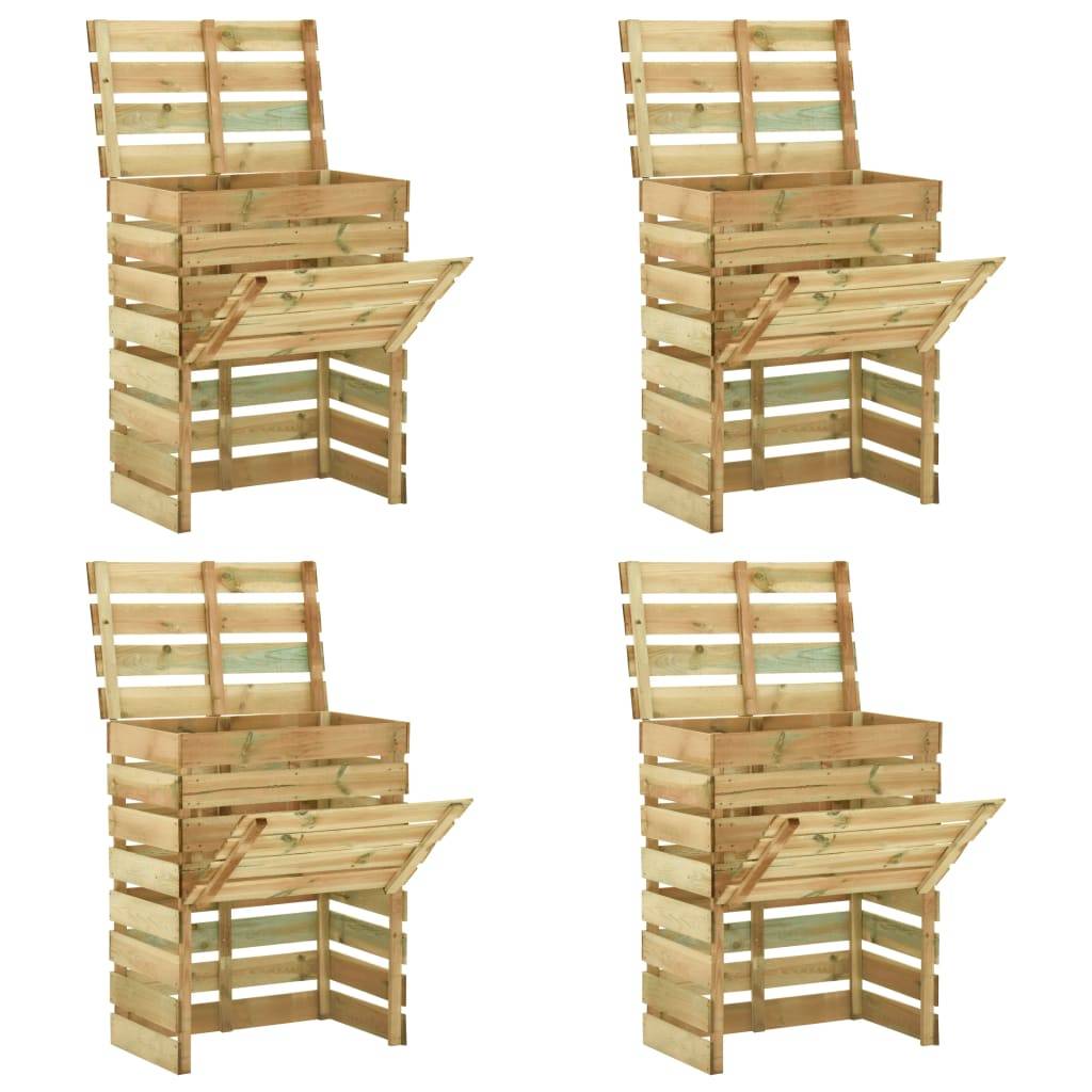 Vidaxl - Composteur de jardin à lattes 4 pcs 80x50x100 cm Pin imprégné vidaXL 3078138 - Imagen 1