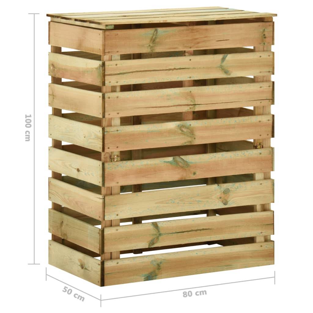 Vidaxl - Composteur de jardin à lattes 4 pcs 80x50x100 cm Pin imprégné vidaXL 3078138 - Imagen 3