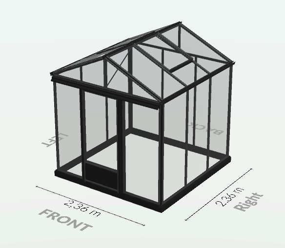Serre en verre trempé - Euro Maxi - Laquée - 5m² - Noir fonce - L'atelier des serres - Imagen 7