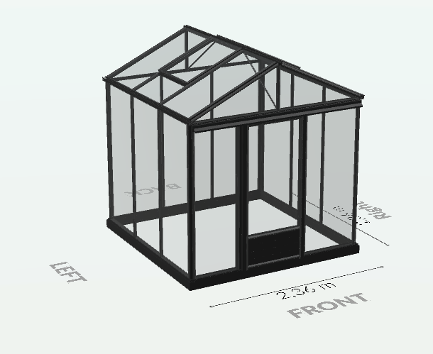 Serre en verre trempé - Euro Maxi - Laquée - 5m² - Noir fonce - L'atelier des serres - Imagen 6