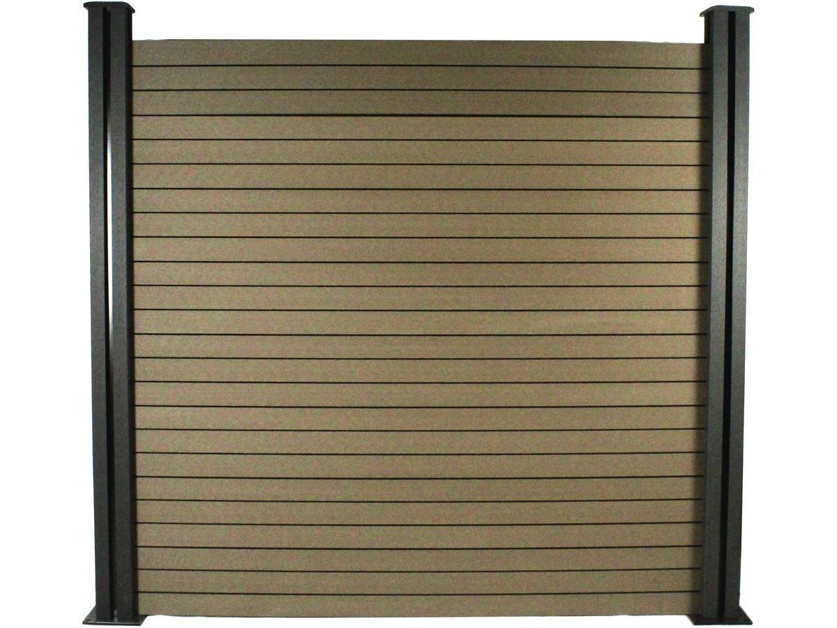 Habitat Et Jardin - Kit Clôture 1.6 X 1.2m Composite - Kit De Fixation Offert - Marron -habitat Et Jardin - Imagen 1