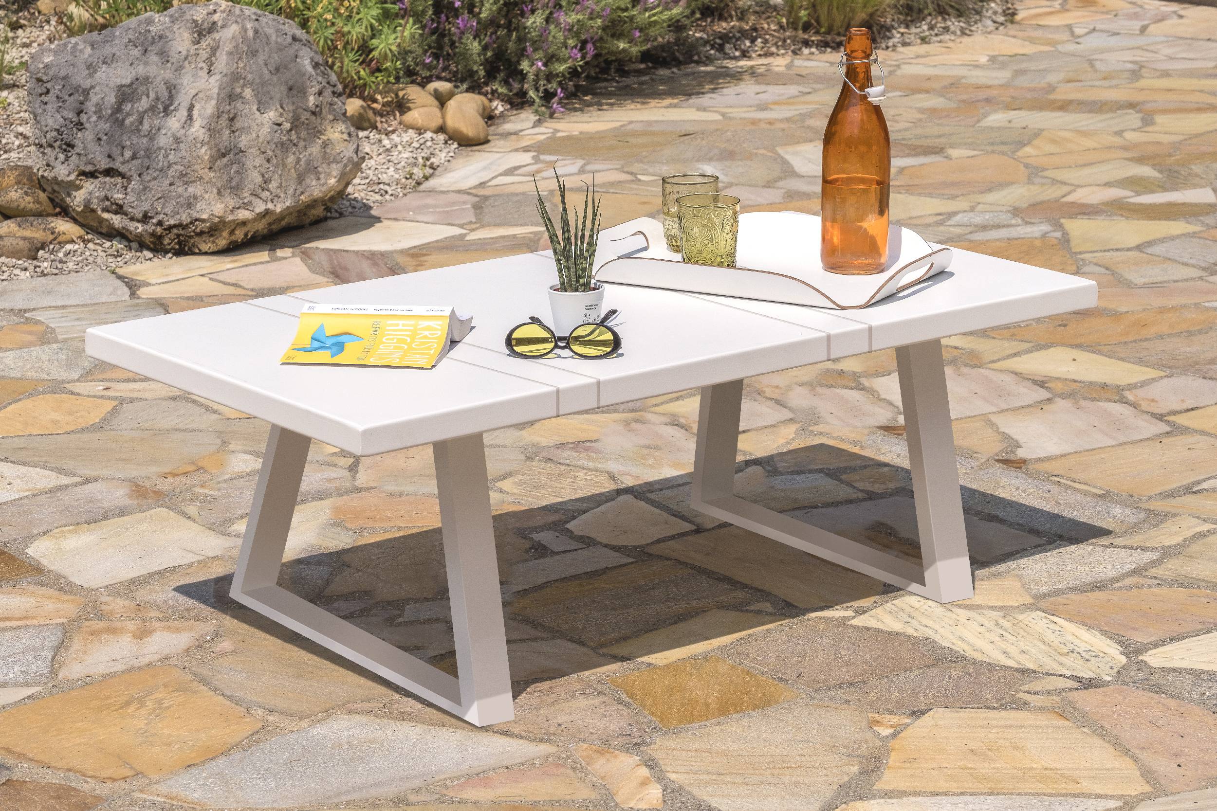 Salon de jardin 5 places en aluminium - Blanc - IBIZA - Image 4