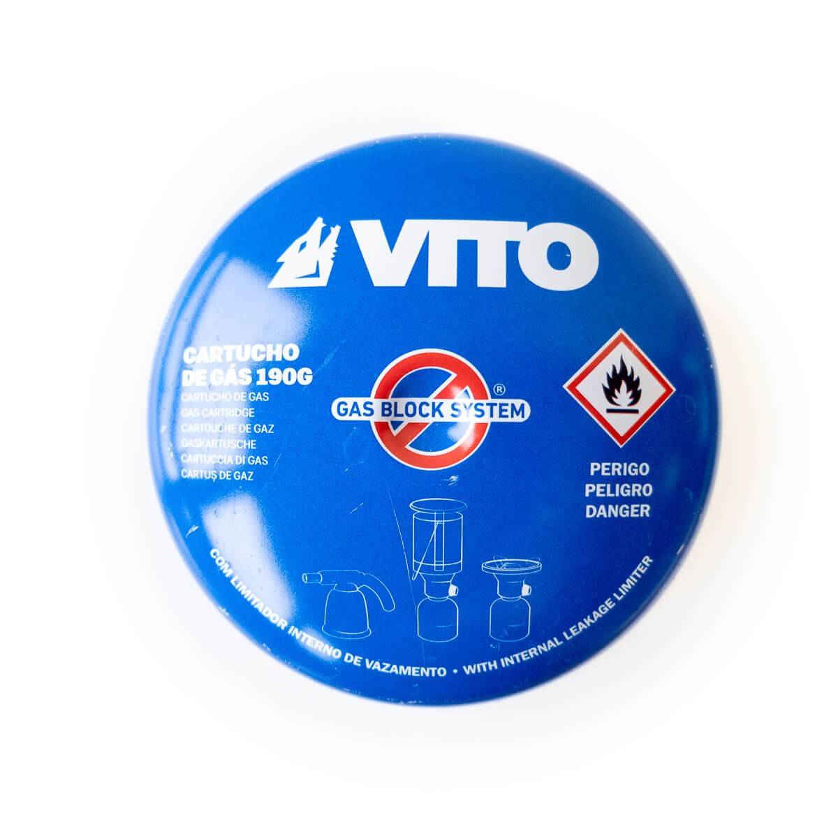 Cartouche gaz 190g butane perçable avec système sécurité stop-gaz VITO - Image 5