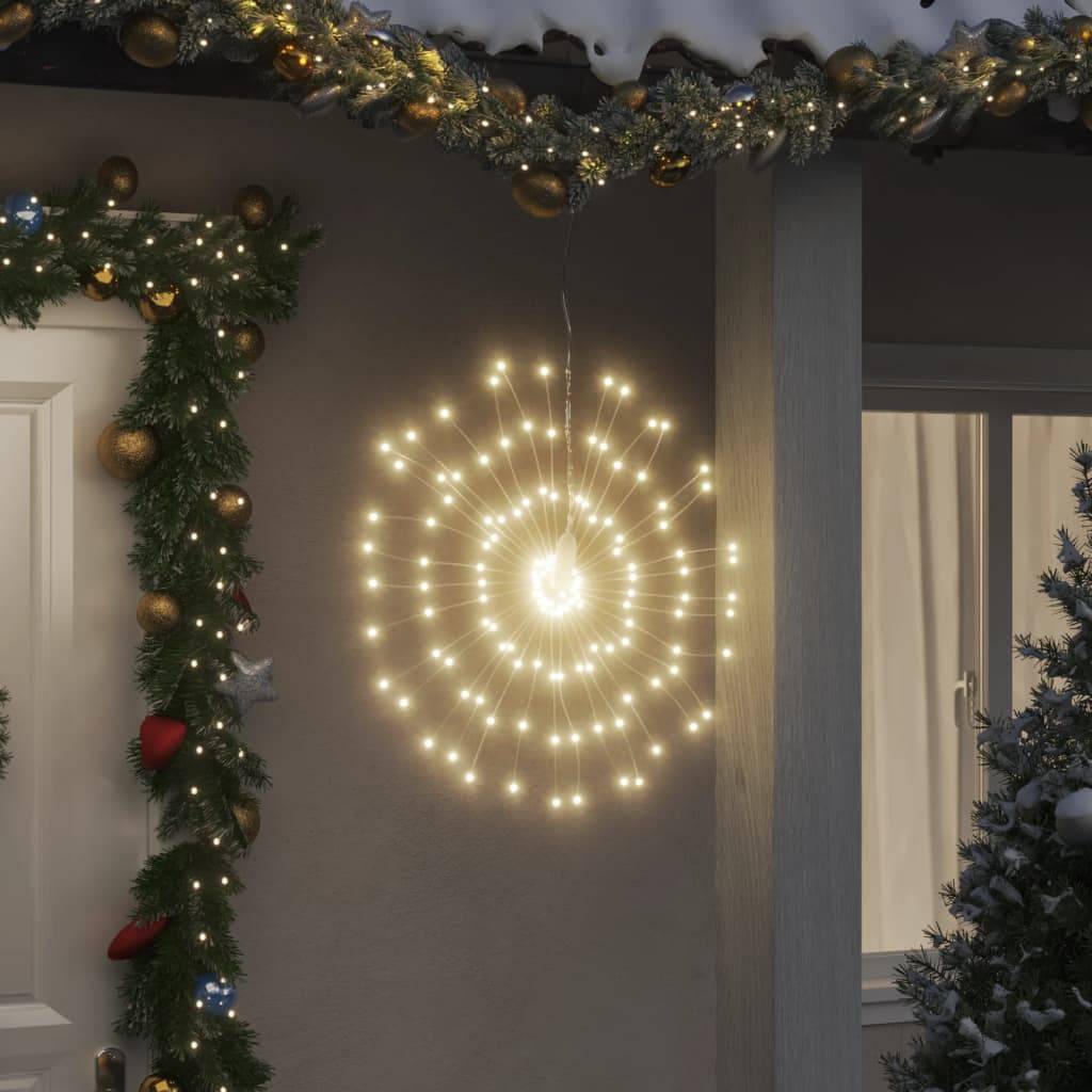 Lot 8 Étoiles Rayonnantes LED 8 Modes à Piles avec Télécommande Blanc Chaud – ComfortXL Outdoor Living - Image 1