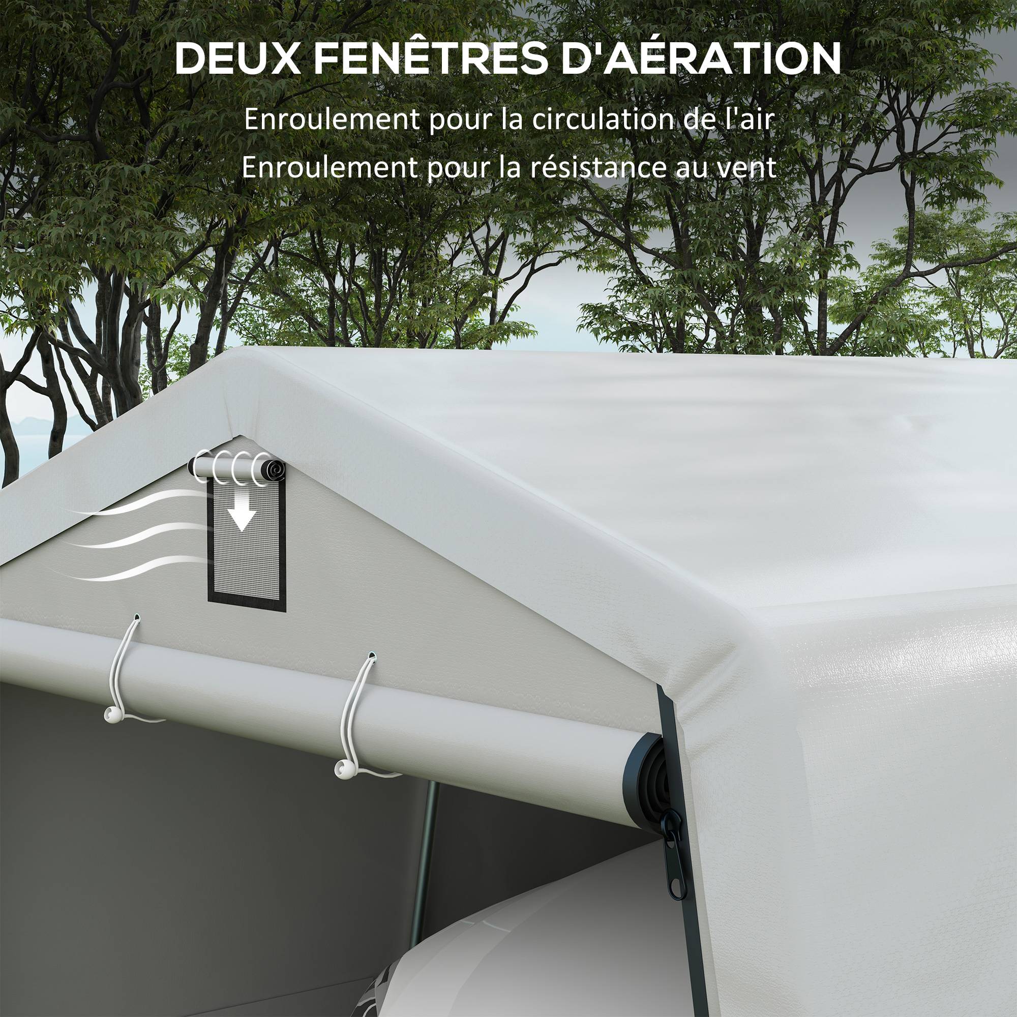 Abri de jardin ouvert acier gris 618 x 330 x 240 cm - PANGIVO - Image 9