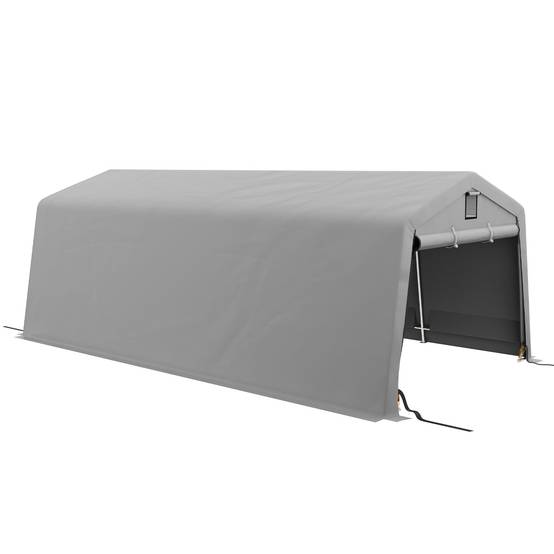 Abri de jardin ouvert acier gris 618 x 330 x 240 cm - PANGIVO - Image 1