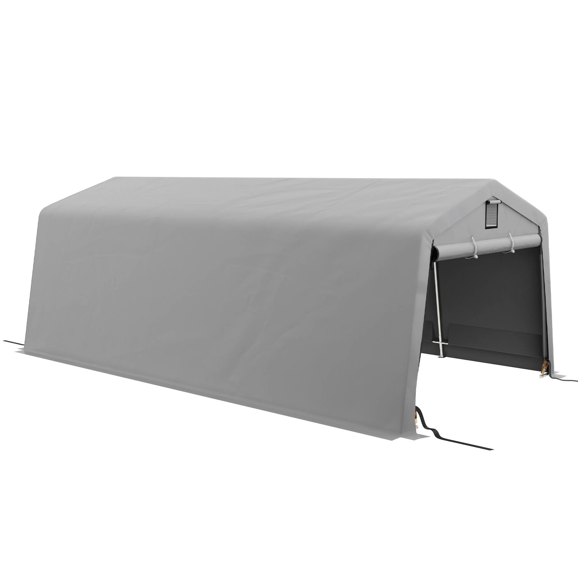Abri de jardin ouvert acier gris 618 x 330 x 240 cm - PANGIVO - Image 1