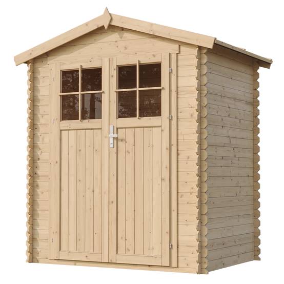 Timbela - Abri de jardin en bois I196xL136xH218 cm / 1.98 m² avec sol traité - Petit abri à outils, Local à vélos - 19 mm d’épaisseur - Timbela M367F+M367G - Image 4