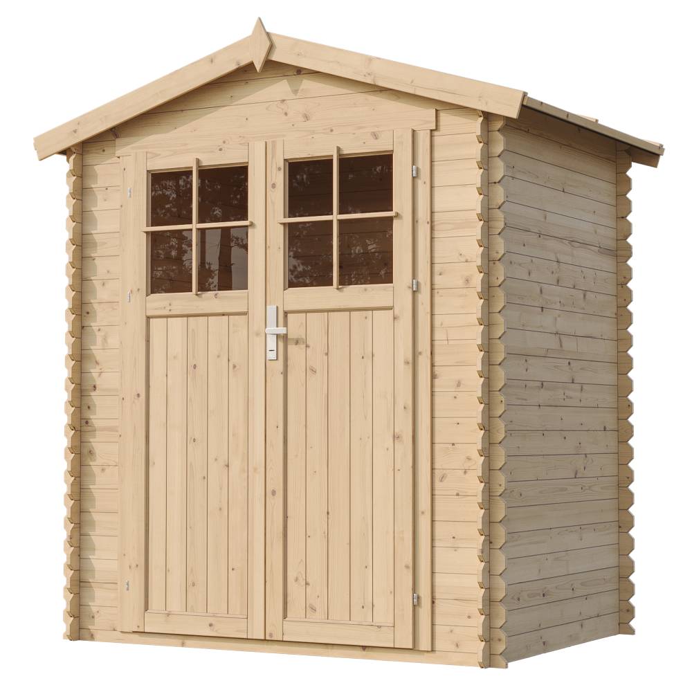 Timbela - Abri de jardin en bois I196xL136xH218 cm / 1.98 m² avec sol traité - Petit abri à outils, Local à vélos - 19 mm d’épaisseur - Timbela M367F+M367G - Image 4