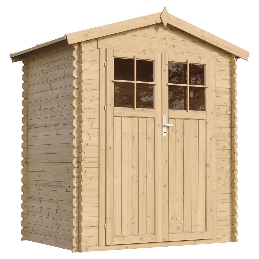 Timbela - Abri de jardin en bois I196xL136xH218 cm / 1.98 m² avec sol traité - Petit abri à outils, Local à vélos - 19 mm d’épaisseur - Timbela M367F+M367G - Image 2
